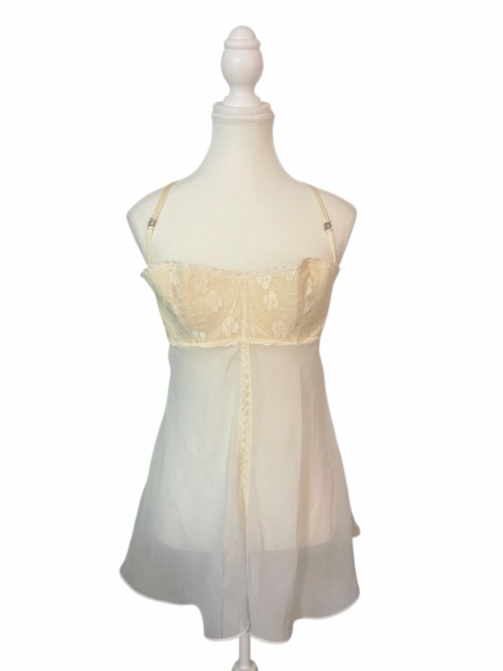 Vintage La SENZA - Y2K Sheer Lace Babydoll Slip